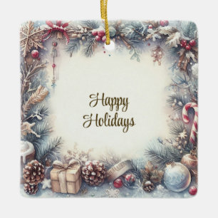 Winterrahmen für Ferien-Ornament Keramikornament