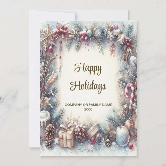 Winterrahmen Weihnachtskarte Feiertagskarte (Vorderseite)