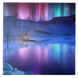 Winterrainbow-Decorative Tile / Trivet Fliese