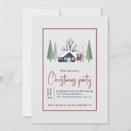 Winterrakoonbäume und Schneefall Weihnachts-Party Einladung