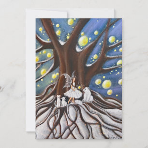 Winterrat Whimsistische Kunst Feiertagskarte