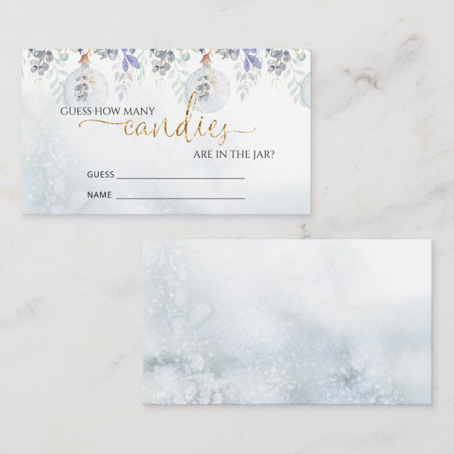 Winterraten Sie, wie viele Bonbons-Kapseln Begleitkarte (Vorne/Hinten)