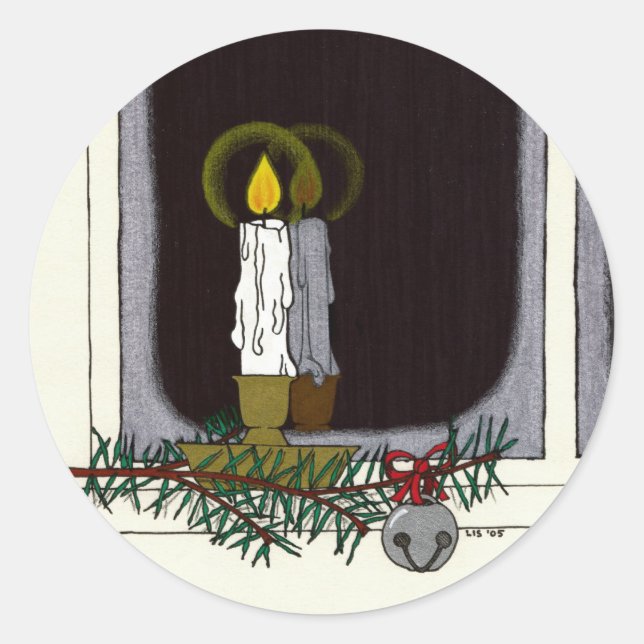 Winterreflektionskleber Runder Aufkleber (Vorderseite)