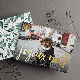 Winterreichweite Joyeux Weihnachten Foto Folien Feiertagskarte