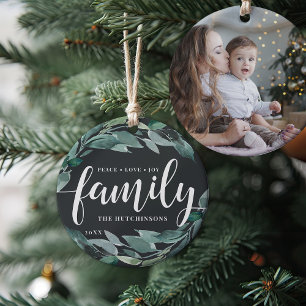 Winterreichweite   Peace Liebe Joy Family Keramik Ornament