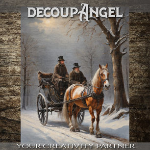 Winterreise mit Pferd Gezeichnet Beförderung - Ent Seidenpapier