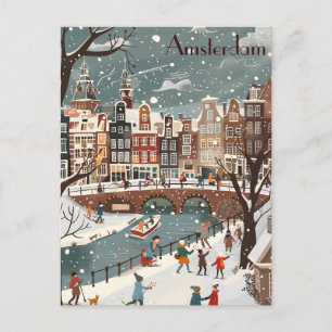 Winterreise nach Amsterdam Postkarte