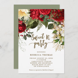 Winterrot Blütensüß 16 Party Einladungen