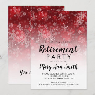 Winterruhestand Party Holiday Sparkone Rot Einladung