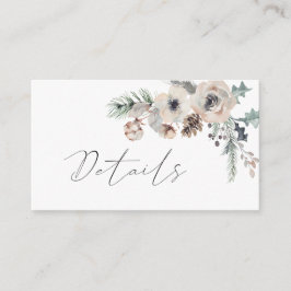 Winterrustikal Weißer Pinienwald Hochzeiten Detail Begleitkarte
