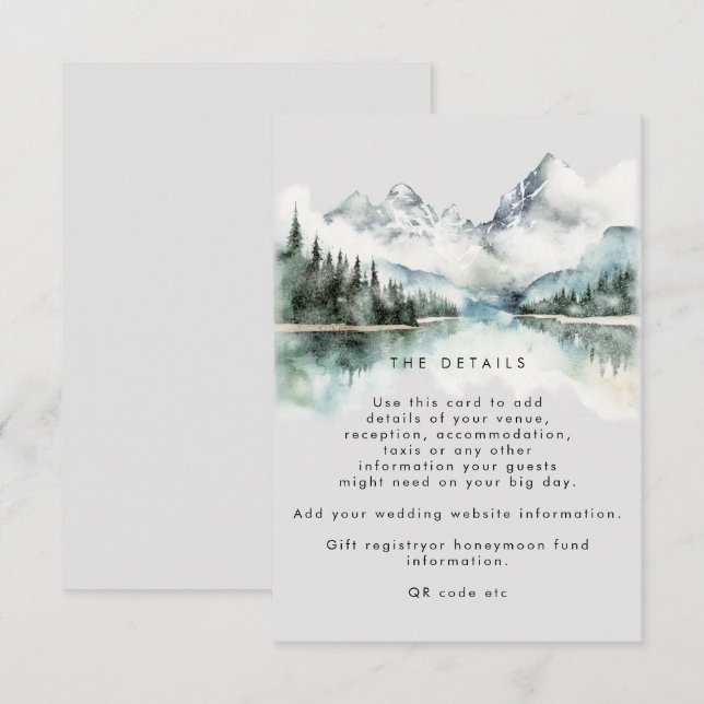 Winterrustikale Hochzeit Informationen Begleitkarte (Vorne/Hinten)