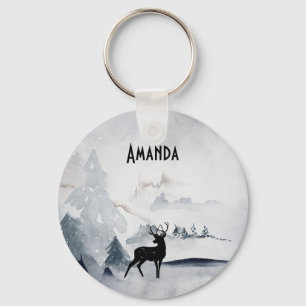 Winterrutsche Rustikales graues Wasser Schlüsselanhänger