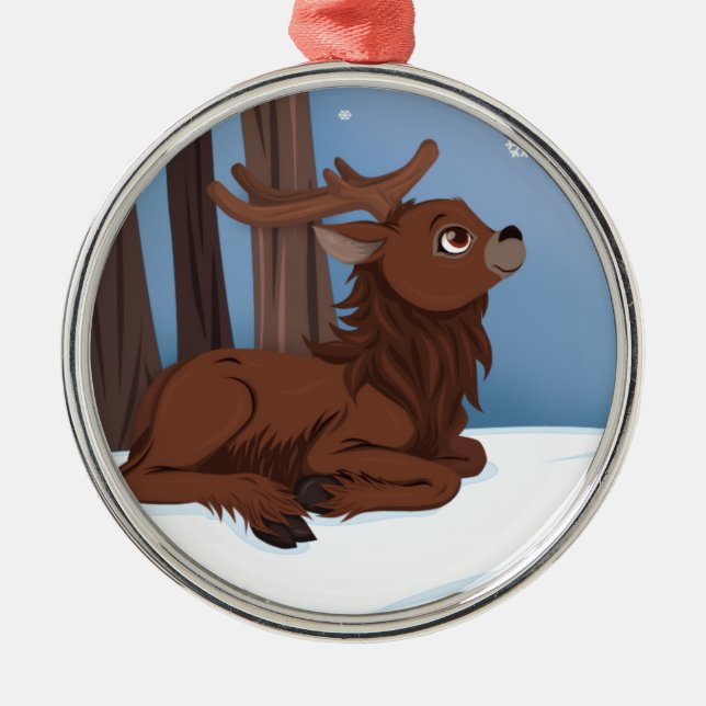 Winterrutscher Silbernes Ornament (Vorne)