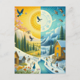 Winter's Chill to Spring's Happy Vernal Equinox Postkarte