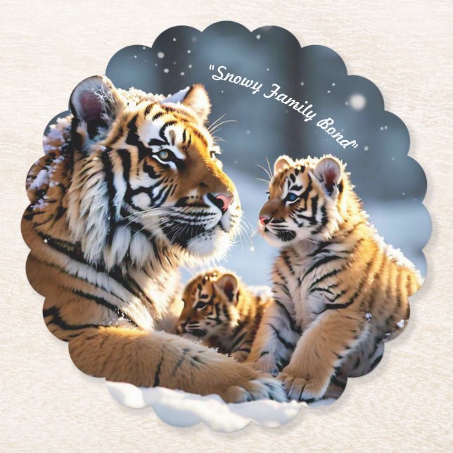 "Winter's Gentle Tiger Guardians" Untersetzer (Vorderseite)