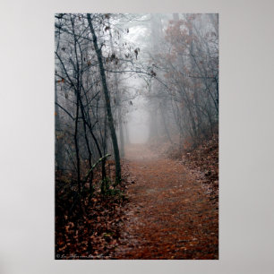 Winters Nebel - Kein Ende im Sight auf dem Trail P Poster