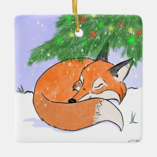 Winters Nickerchen Fox Weihnachtsbaum Ornament