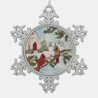 „Winter's Peace“ Schneeflocken-Rahmen-Ornament Schneeflocken Zinn-Ornament