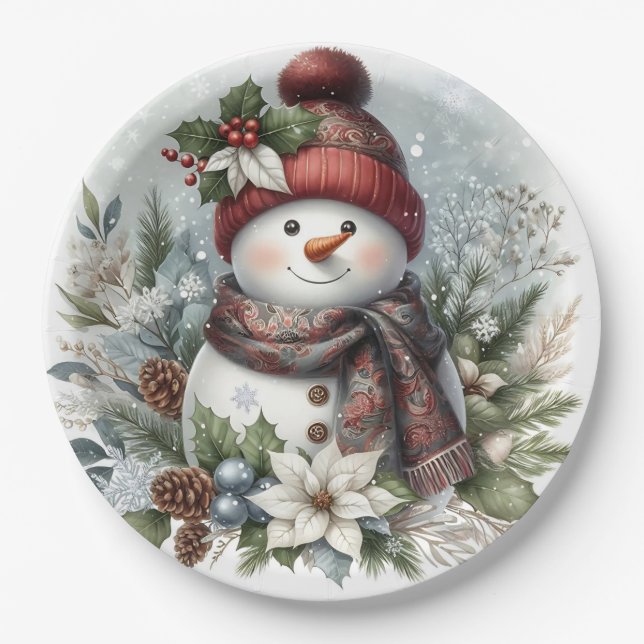 Winters sanfte Freude Pappteller (Vorderseite)