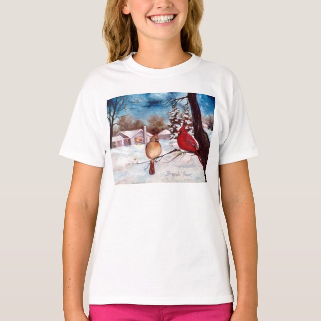 Winters Serenity Kardinal Tshirt (Vorderseite)