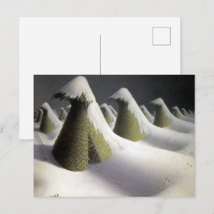 Winter's Silent Walk, Januar von Grant Wood Postkarte