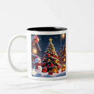"Winter's Warm Embrace" Zweifarbige Tasse