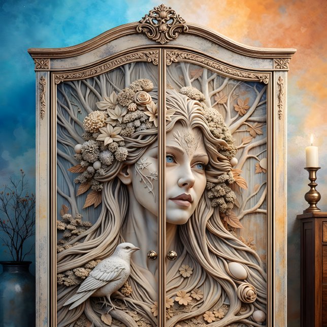 Winter's Whisper Ethereal Goddess Decoupage Seidenpapier (Winter's Whisper Ethereal Goddess Decoupage Tissue Paper)