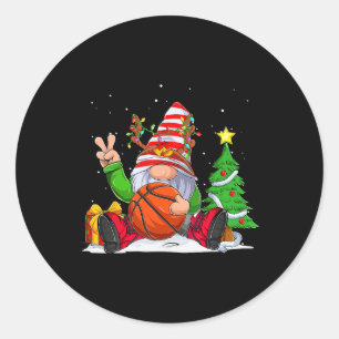 Wintersaison Basketball Weihnachten für Jungen Runder Aufkleber