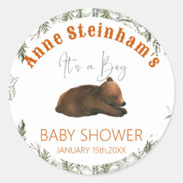 Wintersaison Einfache Baby Boy Dusche Runder Aufkleber