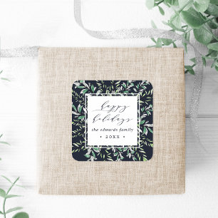 Wintersaison   Personalisierter Urlaub Quadratischer Aufkleber