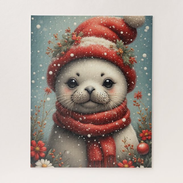 Wintersaison Seehund  Puzzle (Vertikal)
