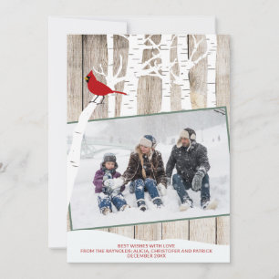 Wintersaisonale Birkenbäume Foto rustikales Stallh Feiertagskarte