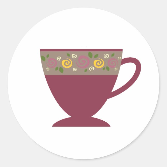 Wintersaisonaler Tee, Kaffee Tasse Runder Aufkleber (Vorderseite)