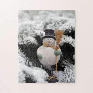 Wintersaisonbilder von Snow Man Puzzle
