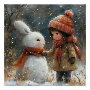 Wintersamt: Ein bisschen Whimsy Bunny Poster