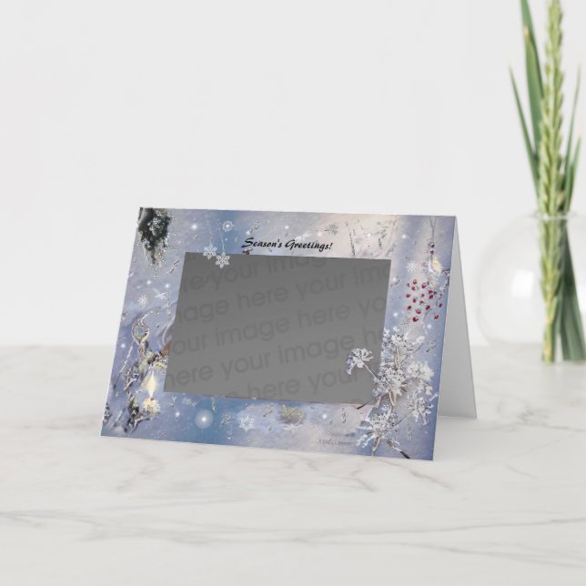 Winterscape Holiday Template! Feiertagskarte (Vorderseite)