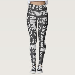 Winterschalkplatten-Collage Leggings