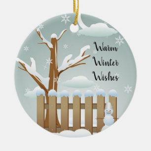 Winterschmuck Keramik Ornament