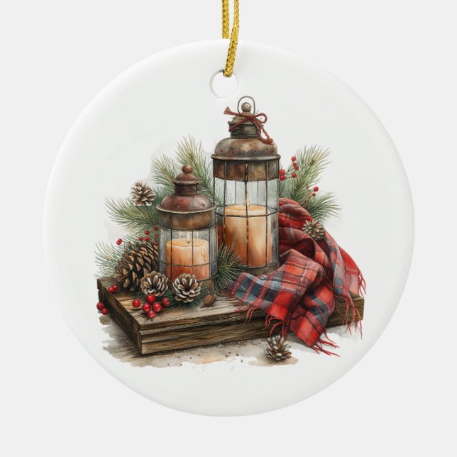 Winterschmuck Keramik Ornament (Vorne)