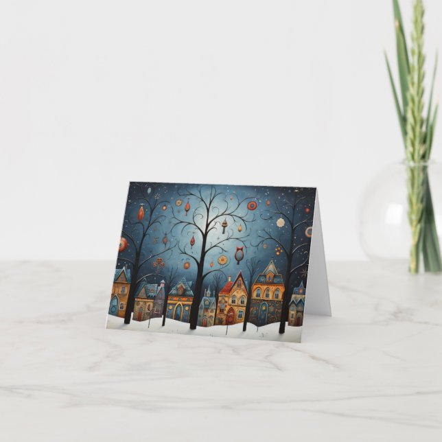 Winterschmuck Skandinavische Folklore Karte (Vorderseite)