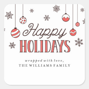 Winterschmuck Weihnachten Geschenktafeln Quadratischer Aufkleber