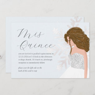 Winterschnee 15. Geburtstag Quinceañera QR Code Einladung
