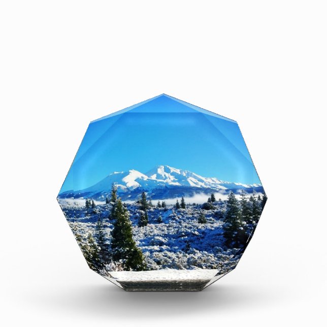 Winterschnee am Berg Shasta, CA Fotoblock (Vorderseite)