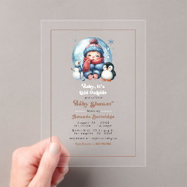 Winterschnee "Baby, es ist kalt draußen!" Babypart Acryleinladungen