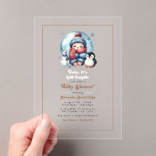 Winterschnee "Baby, es ist kalt draußen!" Babypart Acryleinladungen