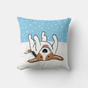 Winterschnee-Beagle   Happy Dog Holiday Design Kissen