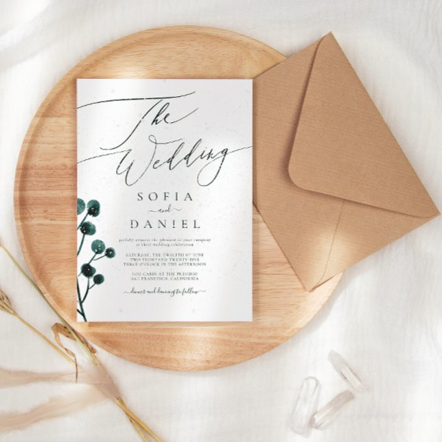 Winterschnee-Blumenhochzeit Einladung (Von Creator hochgeladen)