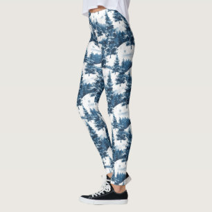 Winterschnee durch die Bäume Leggings