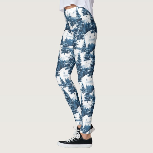 Winterschnee durch die Bäume Leggings (Links)