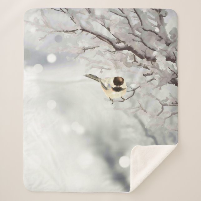 Winterschnee Frost Chickadee Bird Sherpadecke (Vorderseite)